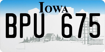 IA license plate BPU675