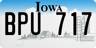 IA license plate BPU717