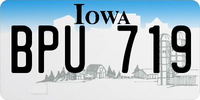 IA license plate BPU719