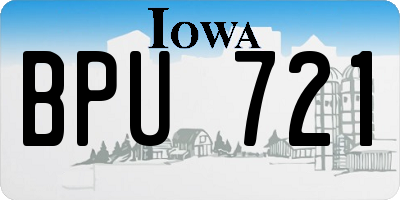 IA license plate BPU721