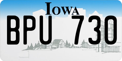 IA license plate BPU730