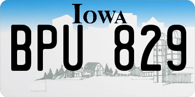 IA license plate BPU829