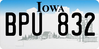 IA license plate BPU832