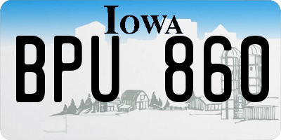 IA license plate BPU860