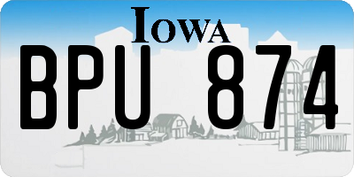 IA license plate BPU874
