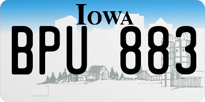 IA license plate BPU883