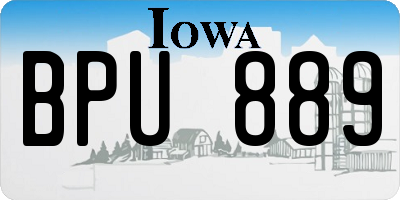 IA license plate BPU889