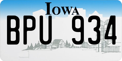 IA license plate BPU934