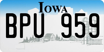 IA license plate BPU959