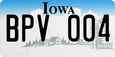 IA license plate BPV004
