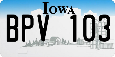 IA license plate BPV103