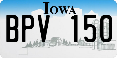 IA license plate BPV150