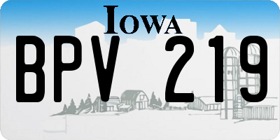 IA license plate BPV219