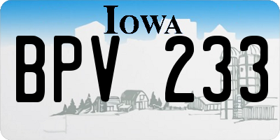 IA license plate BPV233