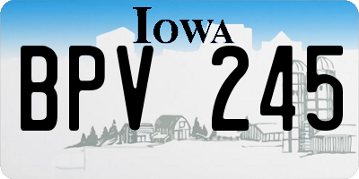 IA license plate BPV245