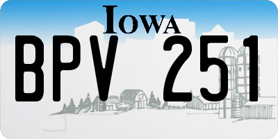 IA license plate BPV251