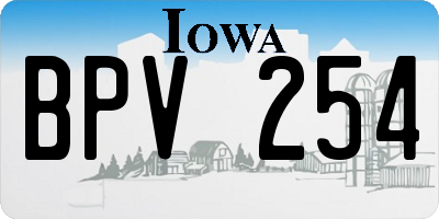 IA license plate BPV254