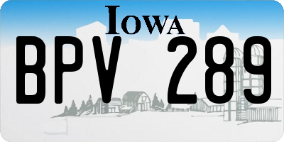IA license plate BPV289