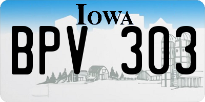 IA license plate BPV303