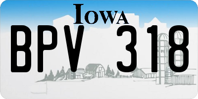 IA license plate BPV318