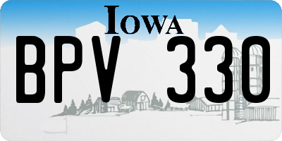 IA license plate BPV330