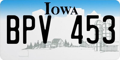IA license plate BPV453