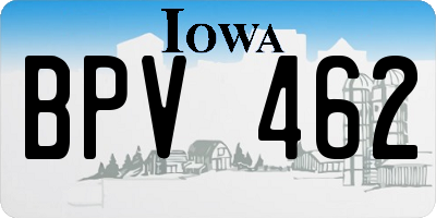 IA license plate BPV462