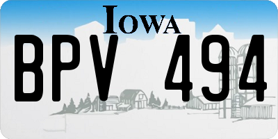 IA license plate BPV494