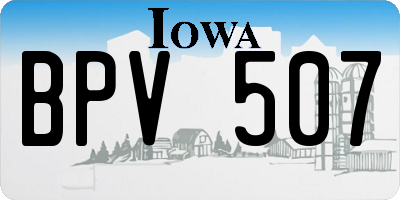 IA license plate BPV507