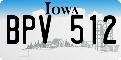 IA license plate BPV512