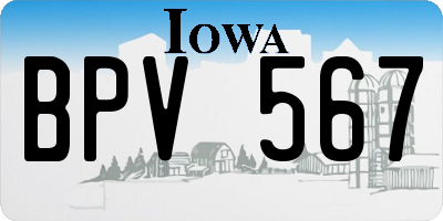 IA license plate BPV567