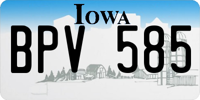 IA license plate BPV585