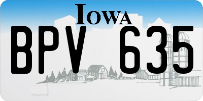 IA license plate BPV635