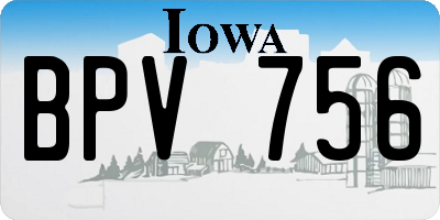 IA license plate BPV756