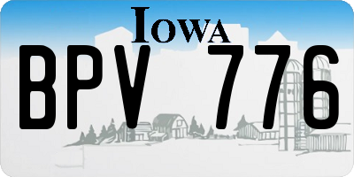 IA license plate BPV776