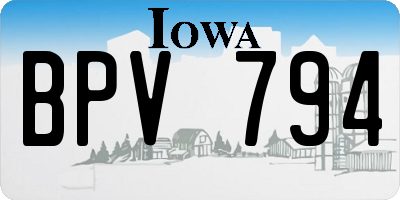 IA license plate BPV794