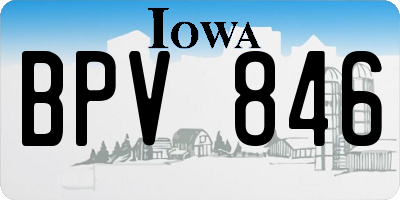 IA license plate BPV846