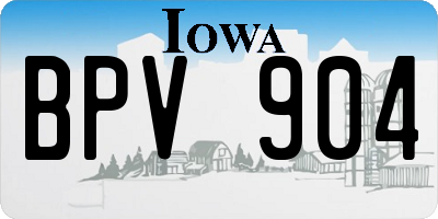IA license plate BPV904