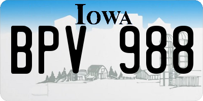 IA license plate BPV988