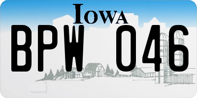 IA license plate BPW046