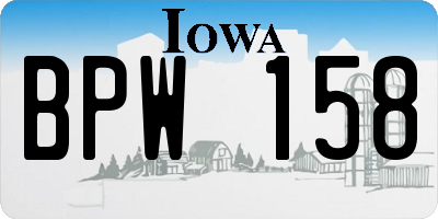 IA license plate BPW158