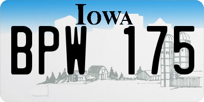 IA license plate BPW175