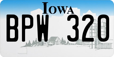 IA license plate BPW320