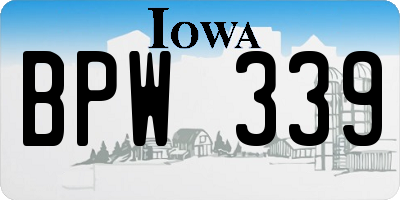 IA license plate BPW339