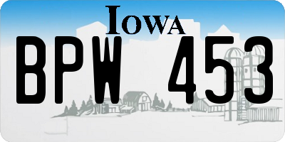 IA license plate BPW453
