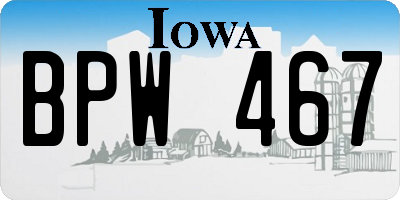 IA license plate BPW467