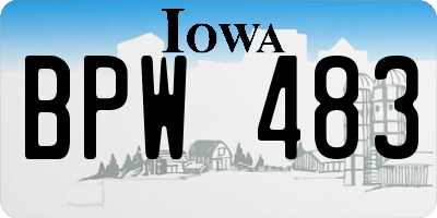IA license plate BPW483