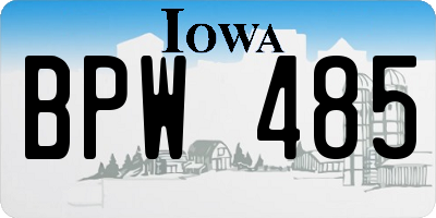 IA license plate BPW485
