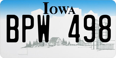 IA license plate BPW498