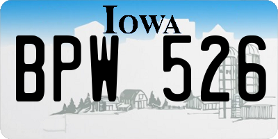 IA license plate BPW526